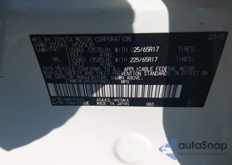 2015 Toyota Rav4 Xle from USA, damaged, VIN JTMWFREVXFD070821